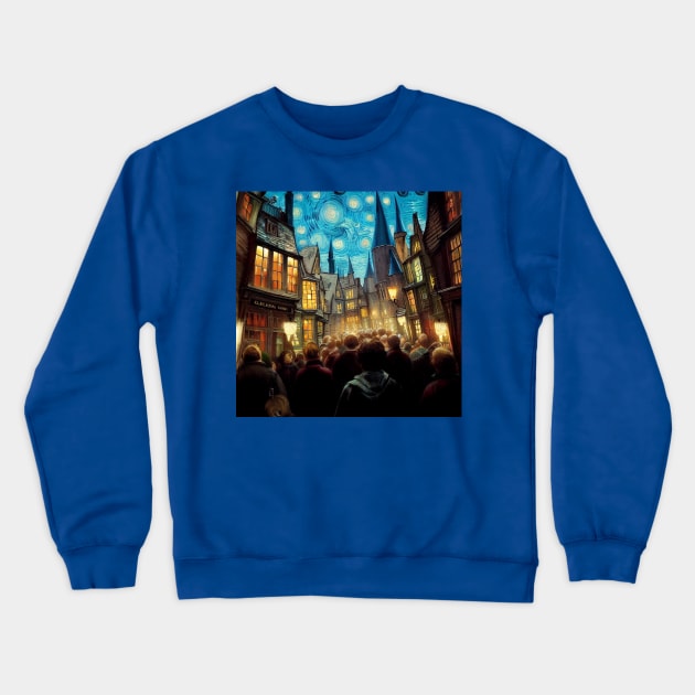 Starry Night in Diagon Alley Crewneck Sweatshirt by Grassroots Green